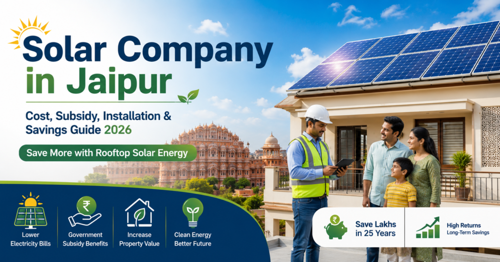 Solar Company in Jaipur offering rooftop solar panel installation, government subsidy benefits, and long-term electricity savings for homes.