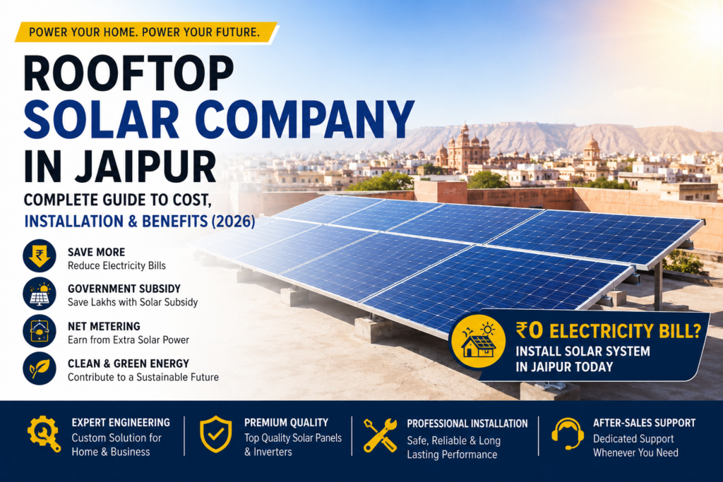 Rooftop Solar Company in Jaipur – Complete Guide to Cost, Installation & Benefits (2026)
