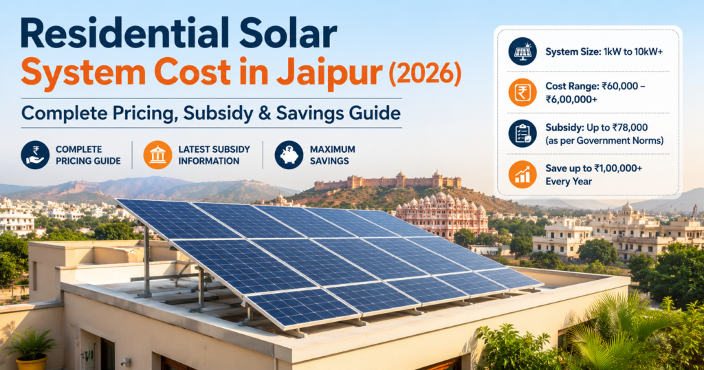 Residential Solar System Cost in Jaipur with rooftop solar panel installation by MV Solar