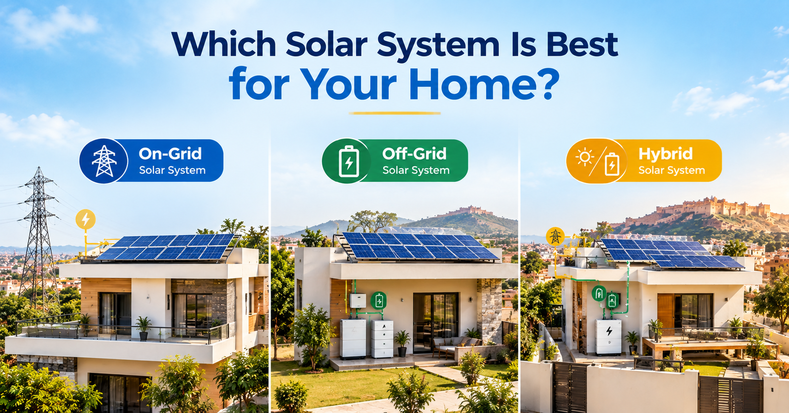 Which solar system is best for your home - on-grid off-grid and hybrid solar systems